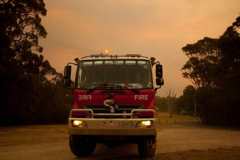 Firetruck in Mallacoota during the Black Summer bushfires.