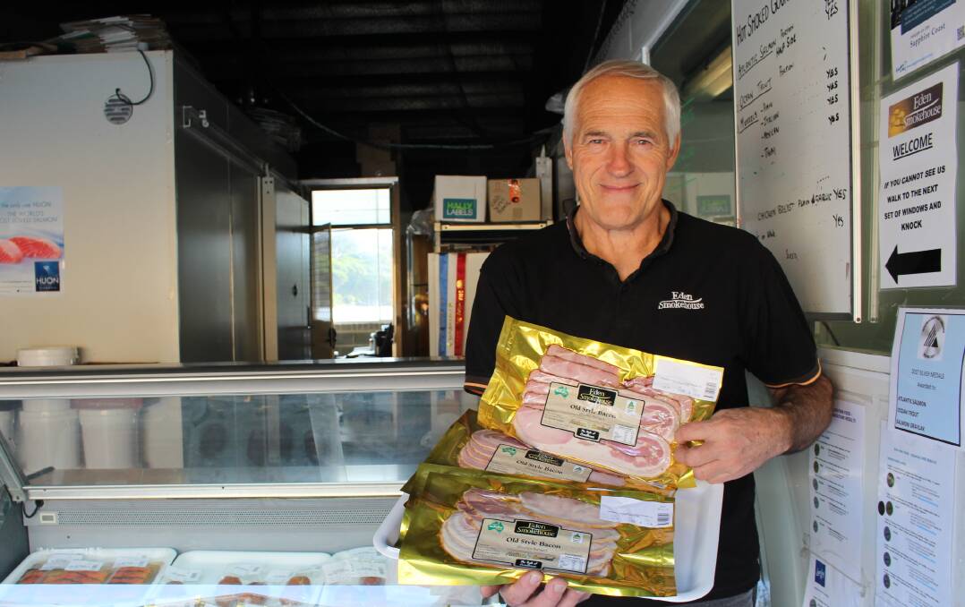 BRINGING IT HOME: Eden Smokehouse owner Stan Soroka with some of his new bacon product.  