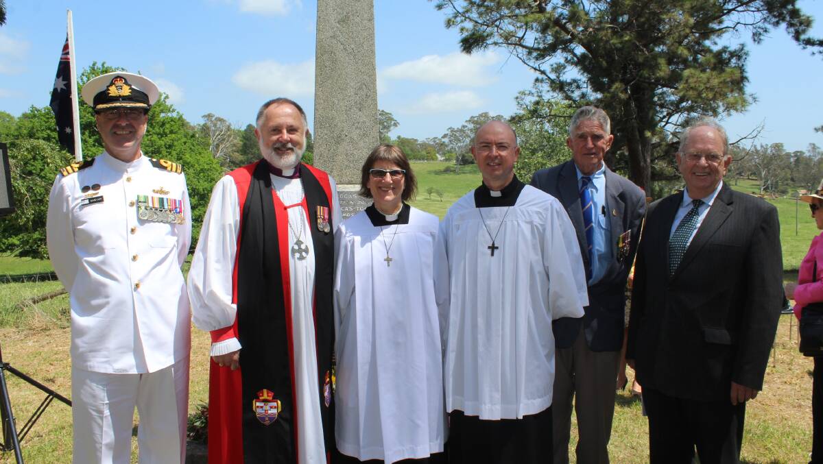 Commander David Luck, Bishop Ian Lambert, Rev Lou Oakes, Rev Anthony Frost, Phil Collins, Candelo RSL sub-Branch and MC Sandy Macqueen. 