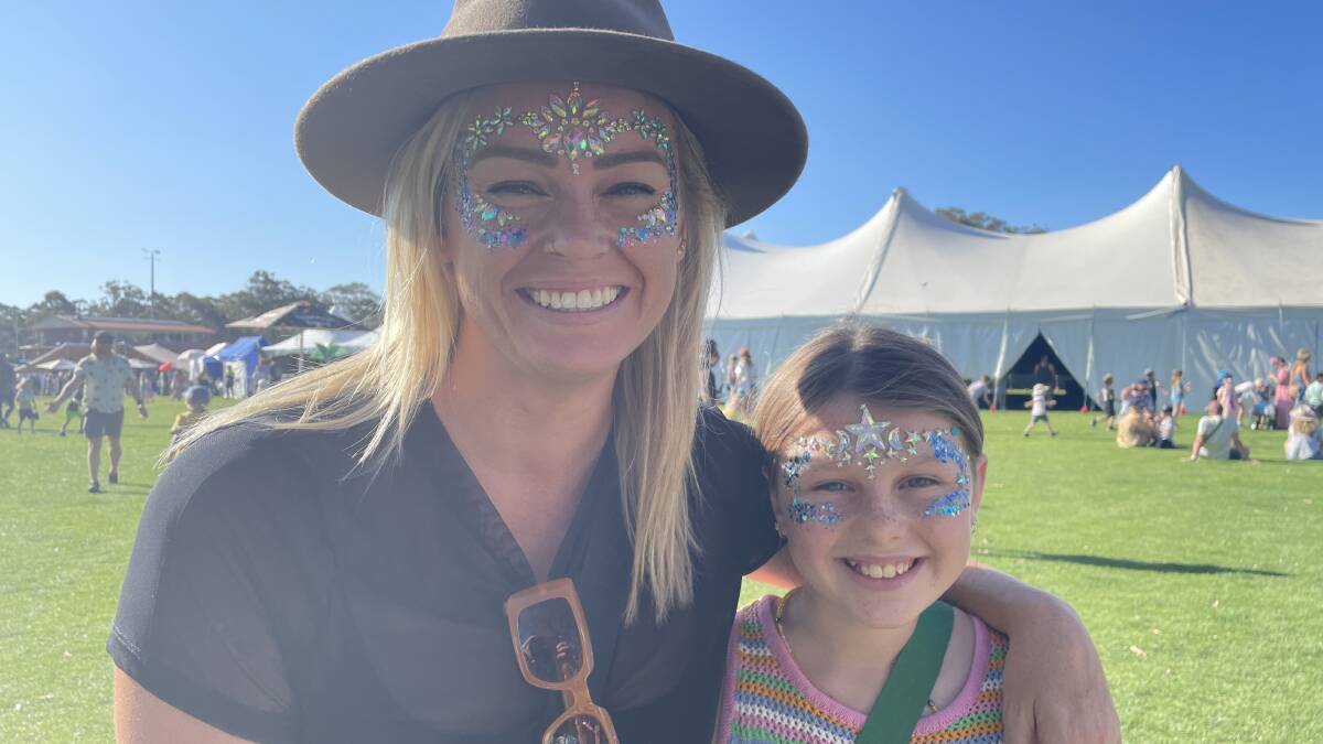 First time here and loving it - mum and daughter Kylie and Piper Hume of Wollongong. Picture by Denise Dion