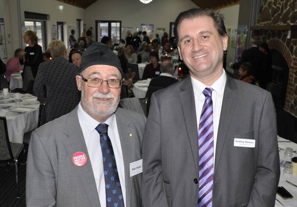 United team: Southern NSW Local Health District chairman Dr Allan Hawke and CEO Andrew Newton at health awards in Goulburn in June, 2018. 