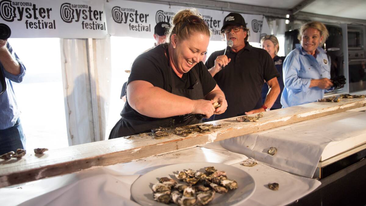 Sally Maclean from Jim Wild's Oysters in Greenwell Point is one of the champion shuckers on show at the festival. Picture: Supplied
