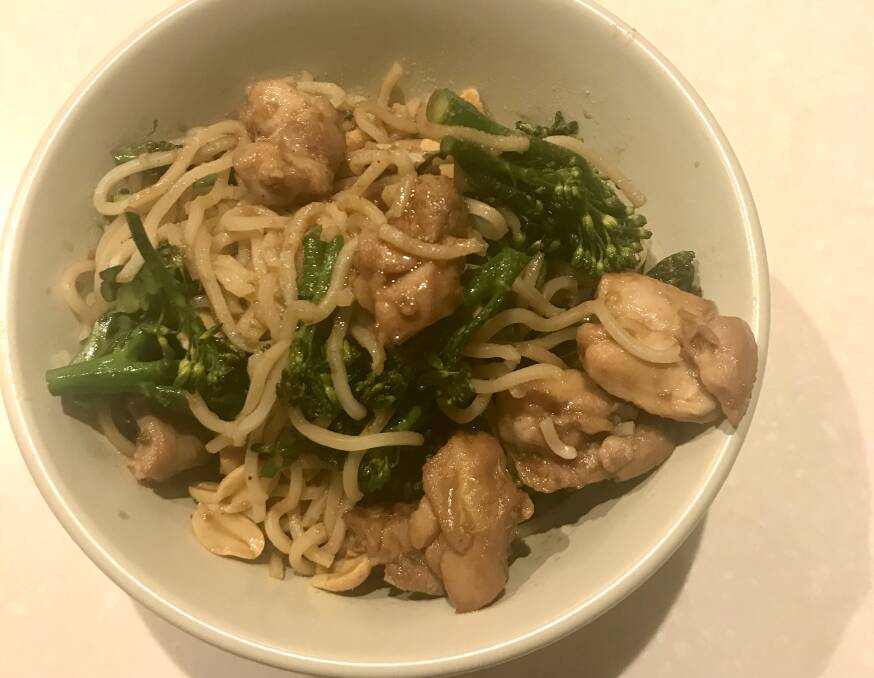 "Chinese chicken", some random noodles, soy sauce, Chinese five spice and chicken thighs. Picture: Karen Hardy 