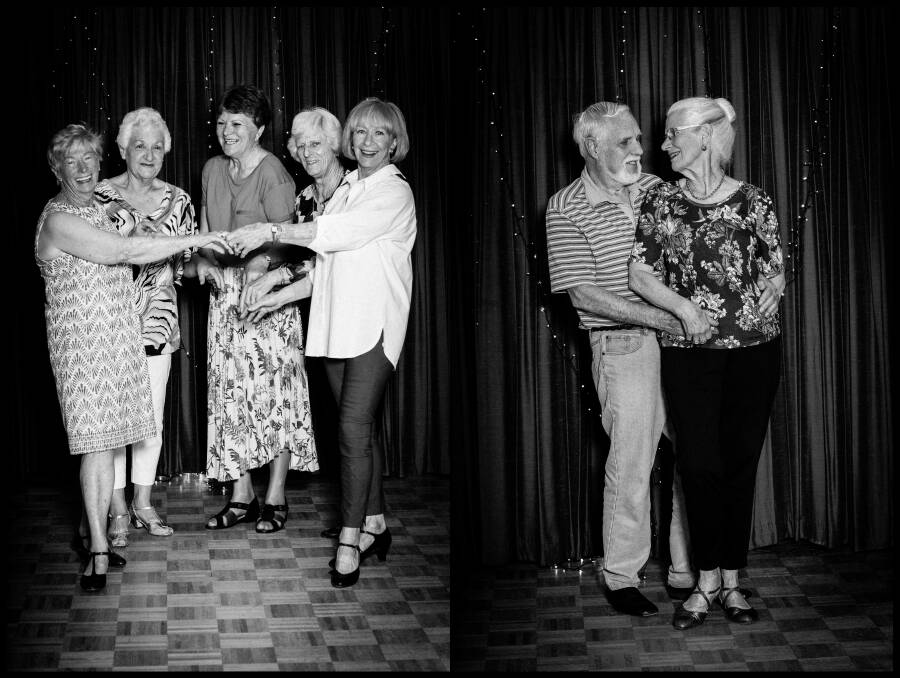 Forged friendships: Dorothea Bonney (centre) with a few of the ladies, Pam Jordan, Maureen McCloy, Gloria Campbell and Maria Dalmaso. Right: Wendy and Peter Colhoun
