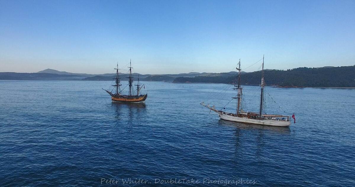Photos of the tall ships Soren Larson and the HMB Endeavour captured by folk around Eden last week. 