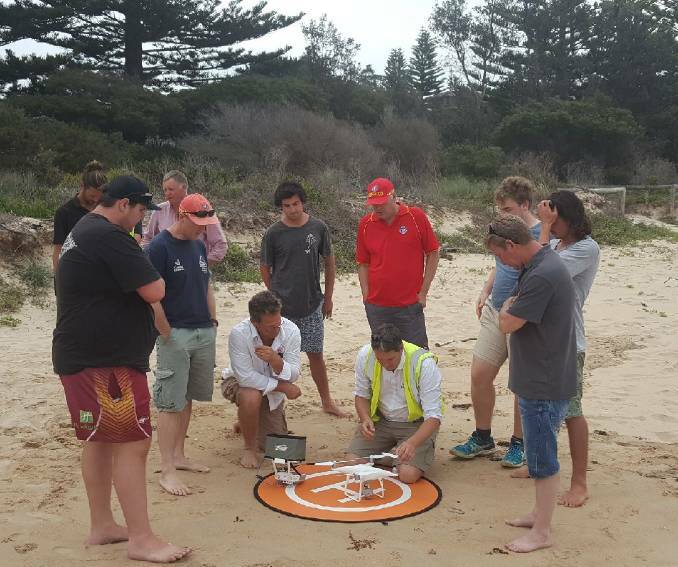 Far South Coast Surf Lifesavers during UAV training sessions at Tathra Beach last December. 