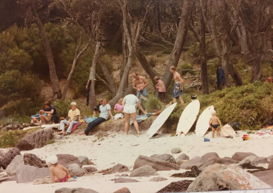 GOOD TIMES: One of Pat Broder's memories of surfing crew at Saltwater back in the day. Photo supplied by Pat Broder