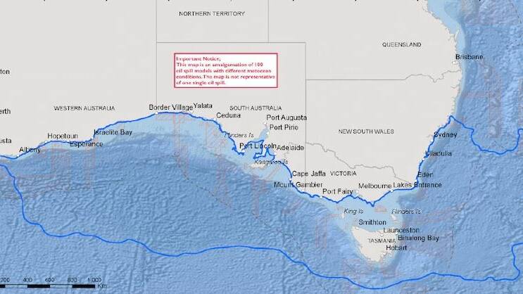 Page 40 of Equinor's kinda tough to find "Environment plan Appendix 9-1 Oil pollution emergency plan" shows this image : Image taken from Coast Watch Australia website