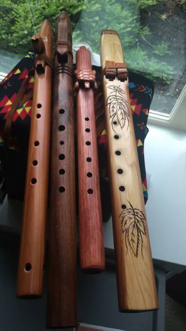 Michel Bruyere's handcrafted flutes from Prairies in Manitoba, Canada. Photo supplied. 