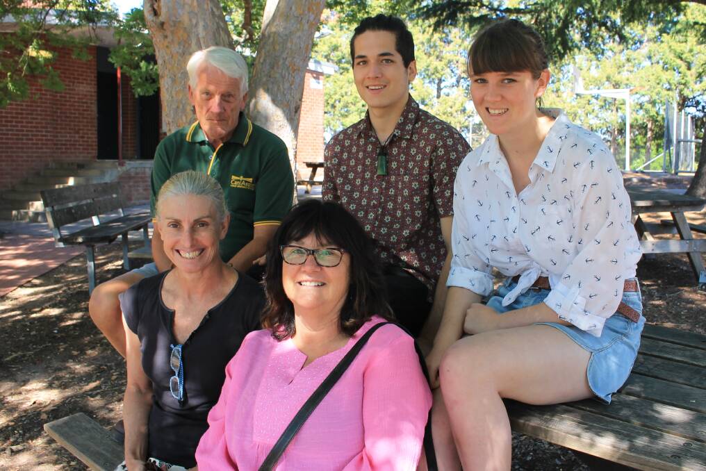 BIG HEARTS: Bega High teachers Sharon George and Denise Perry with Can Assist's Peter van Bracht and Year 12 students Julien Comer-Kleine and Tabitha Zweck. Picture: Albert McKnight