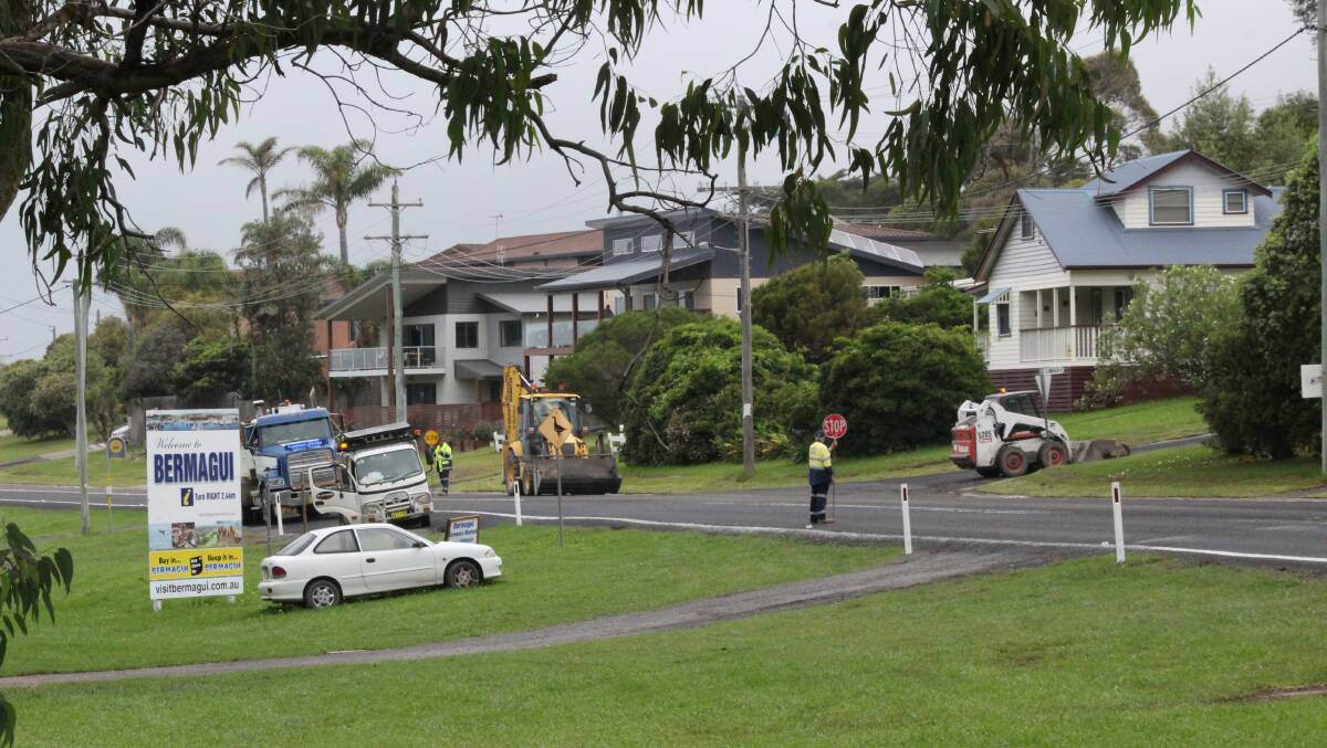 The roadworks have been taking place in the northern part of Bermagui since October 8. 