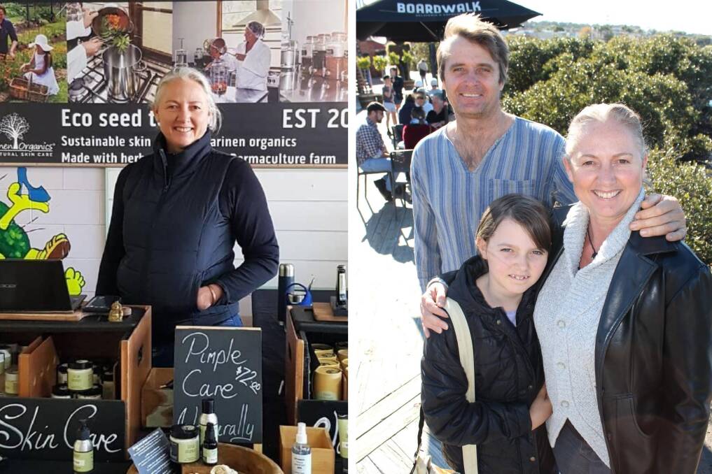 FAMILY BUSINESS: Kay Saarinen at the Eden Market Space (Picture by Shannon Woloshyn) and with her family Greg and Gemma Saarinen (Picture by Denise Dion). 