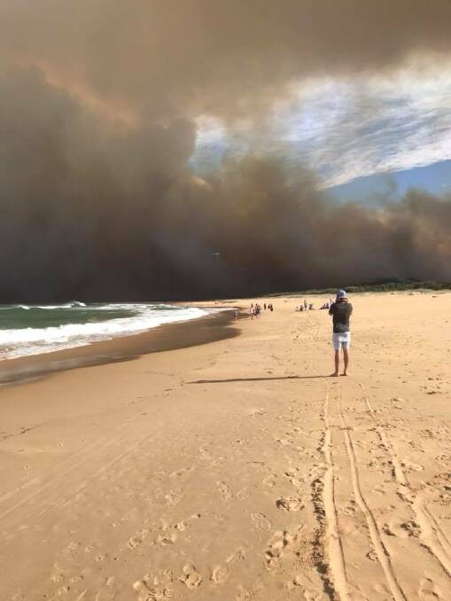 A photo taken on March 18 during the bushfire in Tathra. Picture: File image