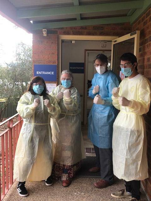 HEALTH FOCUSED: The Bega team, pictured during the first week of the respiratory clinic, is ready to help the community battle respiratory conditions. 