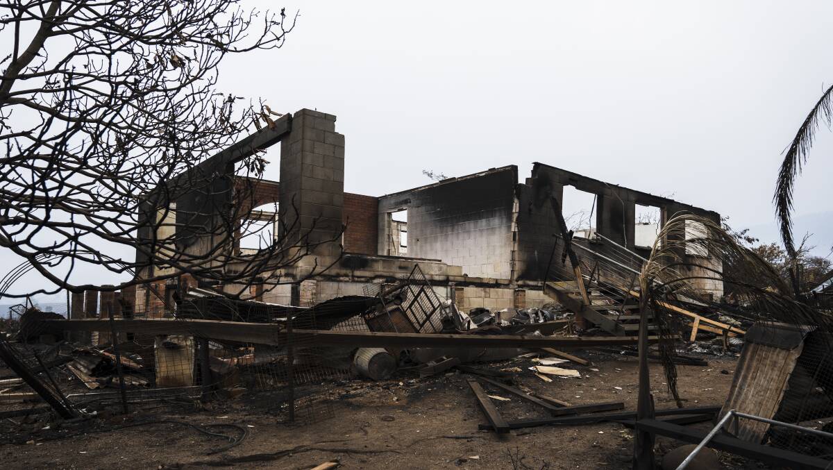 A house destroyed in the summer bushfires. Picture: Dion Georgopoulos