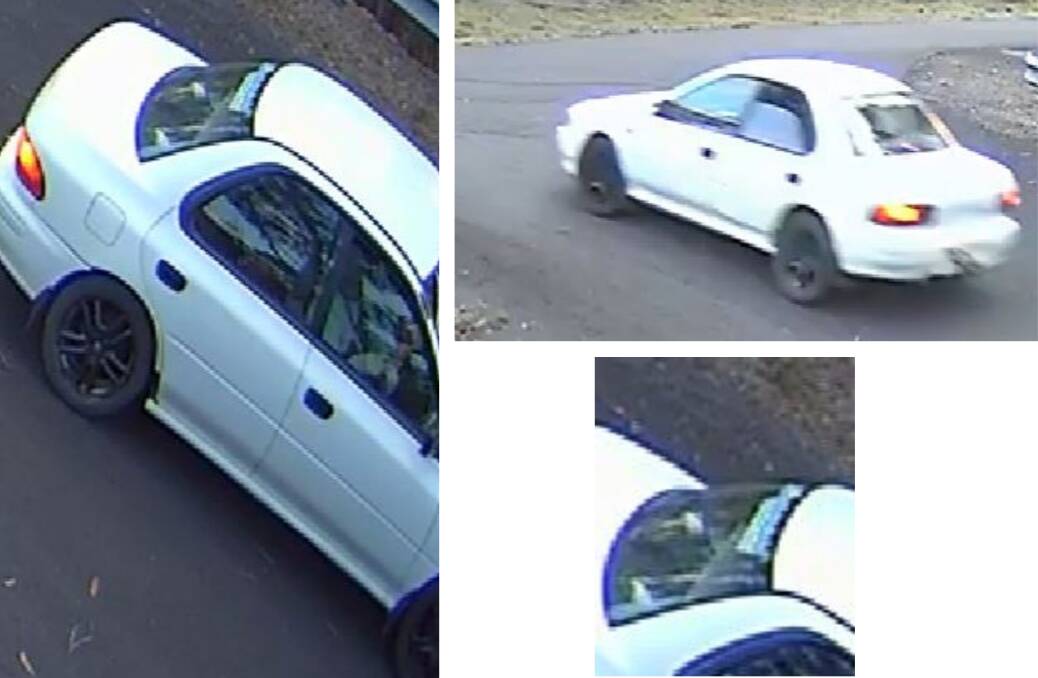 Bega police are searching for the car in these images. Pictures: South Coast Police District Facebook page