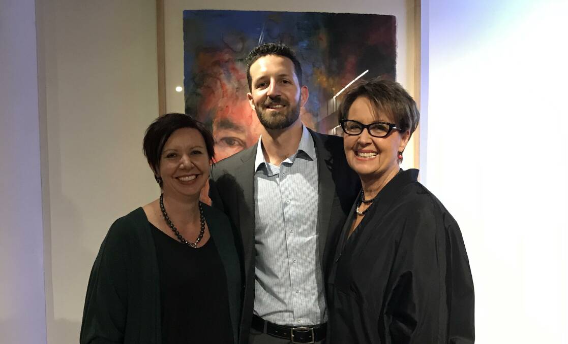 Melissa Pouliot, the lead investigator into Ms Barwick's case from 2014 Detective Sergeant Kurt Hayward, and Ms Pouliot's mother Dianne Panov attend the launch of Ms Pouliot's fifth crime fiction novel, Found, in Canberra. 
