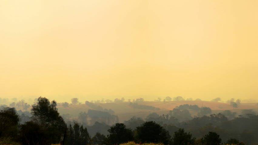 A view of the smoke from the bushfire on Thursday. Picture: Rachel Helmreich