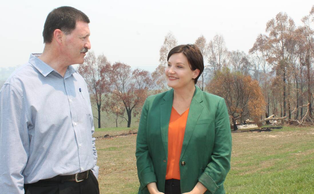 Member for Eden-Monaro Mike Kelly and NSW Labor leader Jodi McKay visit Nardy House at Quaama on Thursday. 