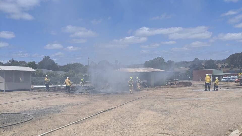 The fire was in a small shed at the council depot on Newtown Rd. Picture: Bega Valley Shire Council Facebook page 