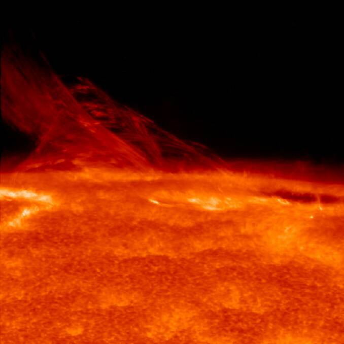 An image from the edge of the sun's visible surface, obtained with solar optical telescope aboard the Japanese satellite Hinode. Picture: REUTERS/Science/Handout