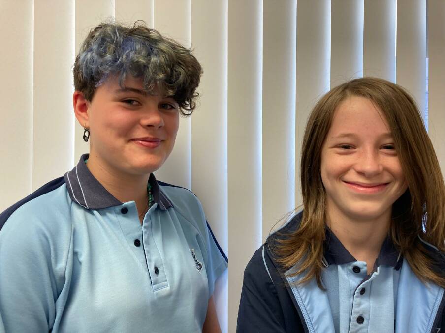 Bega High Year 8 students Alyssa Lockerbie and Ayden Neyle recorded other students performing songs as a project for residents at Bega's Hillgrove House. 