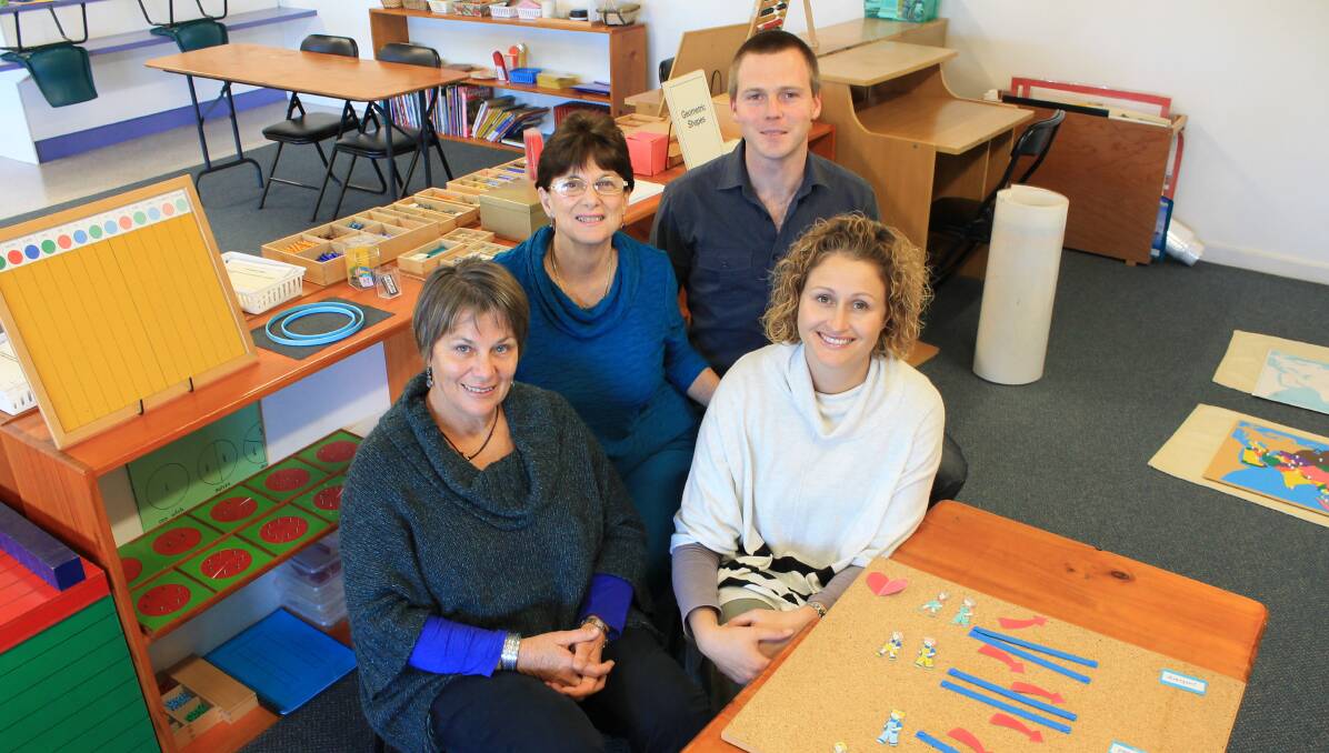 LOVE OF LEARNING: Bega Montessori's teacher Jo O'Connor, co-principal Donna McCulloch, parent Lance Jenkins and teacher Gabbie Stroud. 