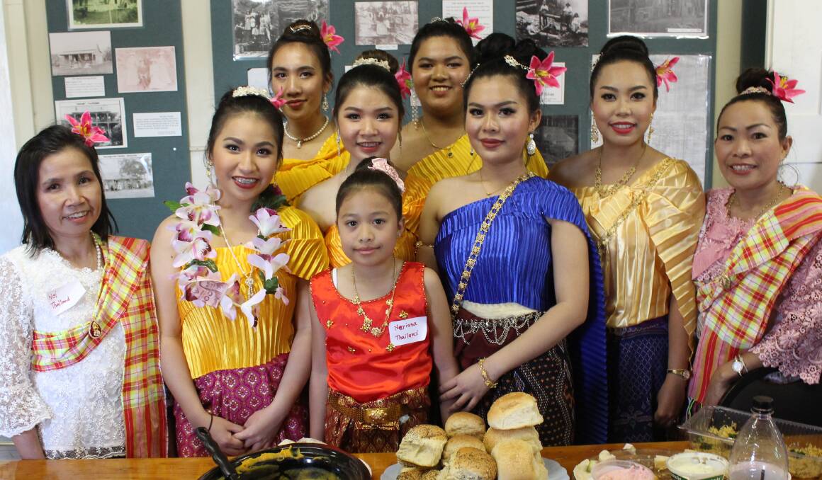 Noi McCallom, Creamy Poolkwan, Cathrina Thanaphat, Pink Phanphol, Nerissa Harris, Sutthini Homchuen, Nancy Luanmongkol, Fah Phoosang and Sommai Harris, most of whom were born in Thailand, attend the 2018 Multiculturtak Day.