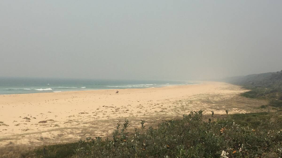 While normally Bermagui is visible from the Camel Rock lookout, on Wednesday it was unable to be seen due to the thick smoke from the northern fires. 