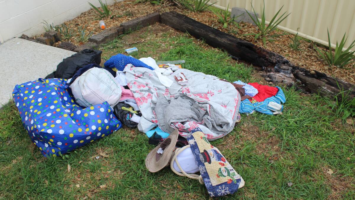 DISAPPOINTING: Clothes were taken from a donation bin at Bega Vinnies and garden bed logs were set on fire before Monday morning. 