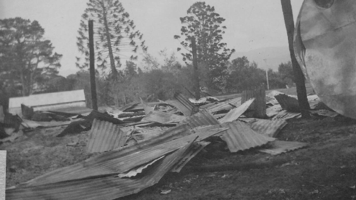 These farm sheds were some of the buildings that were destroyed in the bushfire that swept through the Bega Valley in 1952. 