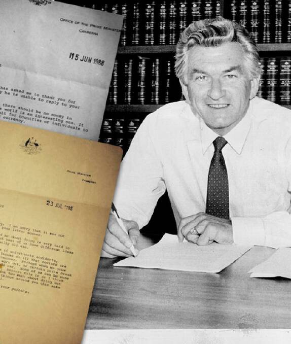 Composite images of letters written by Bob Hawke to children in the 1980s. Main image by David James Bartho