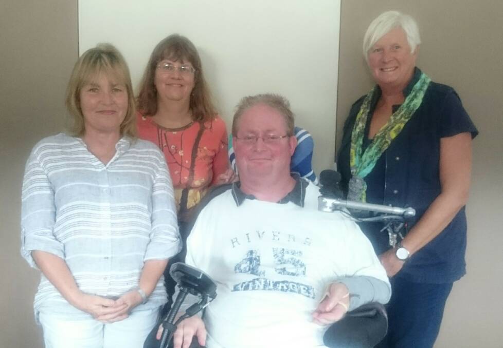 READY TO GIVE SUPPORT: Bega Valley Shire Council’s Disability Support team are Irene Theodorakis, Margaret Storch, Matthew Peters and Karen Griffiths.