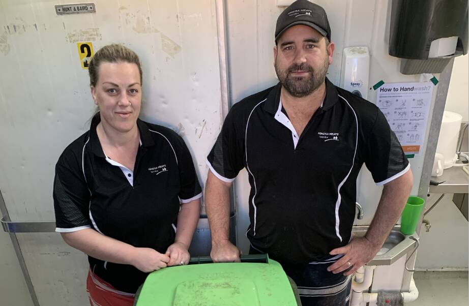 USEFUL SERVICE: Emma and Josh Orr from Mimosa Meats in Tathra have used FOGO for more than a year and said it saves them money. Photo: Supplied