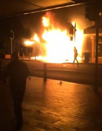 A screenshot of a video taken of the blaze in Merimbula. 