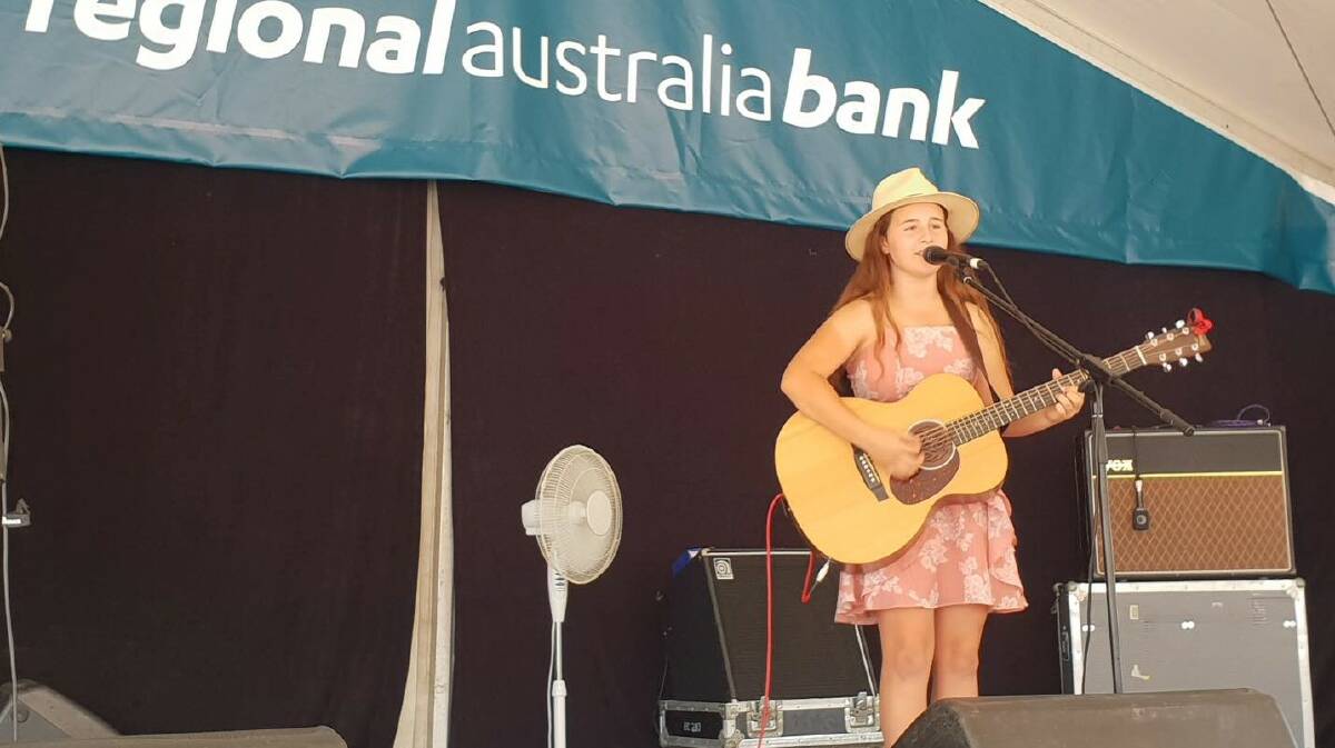 PASSION FOR MUSIC: Felicity Dowd impresses the audience with her songs during a performance at the Tamworth Country Music Festival.