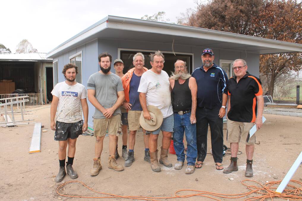 Toby Rixon-Gosch with volunteers Connor Carr, Brody Rixon-Gosch, Dave Kelly, Gary McCarthy, Dave Ross, David Curtain and Col Cashmere. 