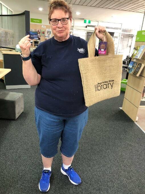 Tulgeen supported employee Deb Jeffries joined the library and was delighted to receive a library bag that she helped to make.