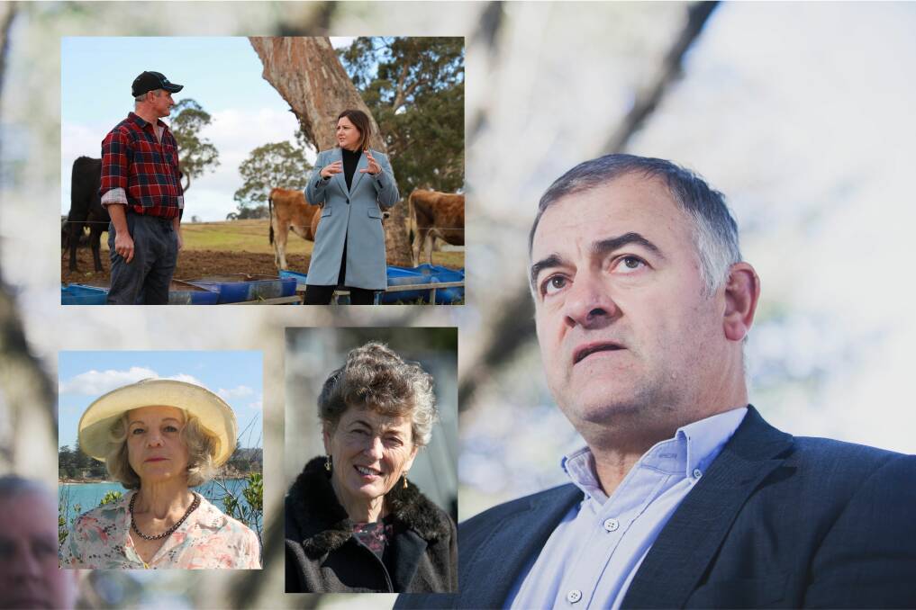 Weighing into the debate on a royal commission into the dairy industry are (clockwise from top left) Phil Ryan, Kristy McBain, Trevor Hicks, Fiona Kotvojs and Cathy Griff. Pictures: Supplied/Dion Georgopoulos