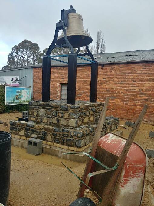 The 'Nimmity Bell' after it was installed in Nimmitabel. Picture: Nimmitabel Events Facebook page 