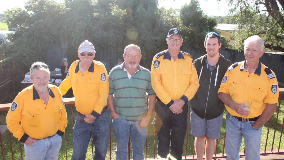 Members of the Wolumla Rural Fire Service Bob Taylor, Grahame Roebuck, Raymond Daly, Ian Bryson, Ry Polglase and John Wilson. 