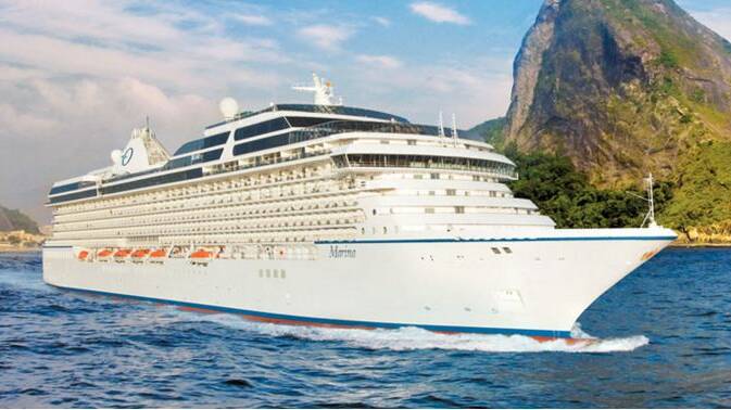 Disappointing: The MS Marina was forced to cancel it's stop in Eden on Wednesday due to dangerous weather. Picture: Oceania cruises