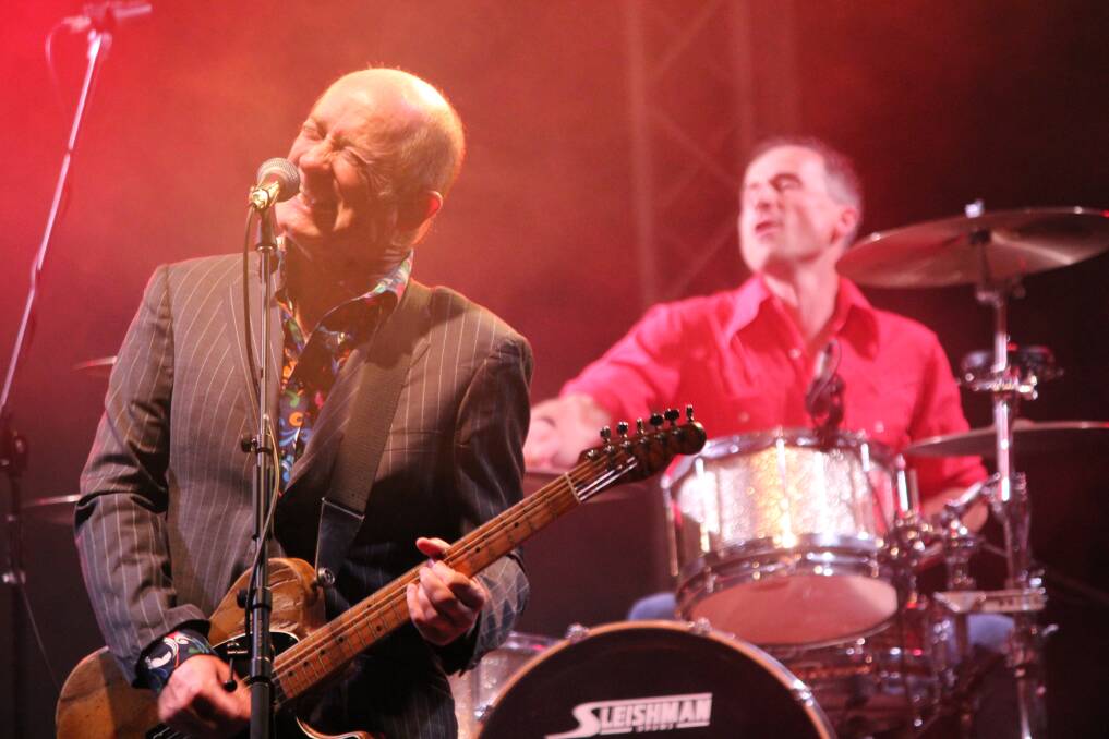 ROCKING THE NIGHT AWAY: Dave Faulkner performs with his band Hoodoo Gurus at Band Together, which raised thousands of dollars for those affected by the Tathra bushfire.
