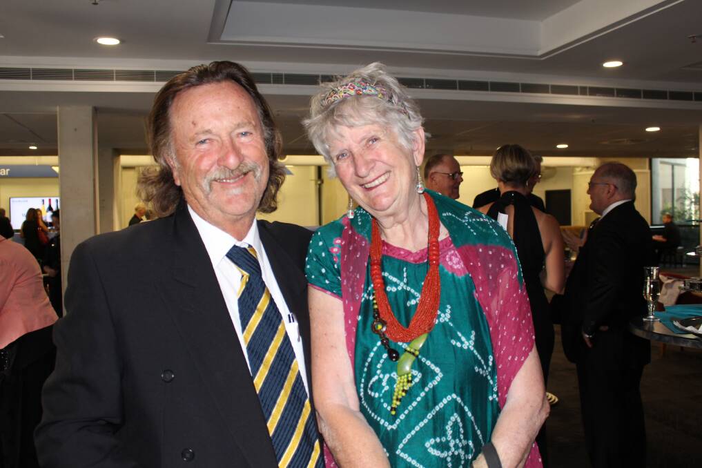 WINNER: 2019 Canberra Area Theatre Awards judge Paul Dion with Best Costume winner Anna Senior, who lived in the Bega Valley for many years.