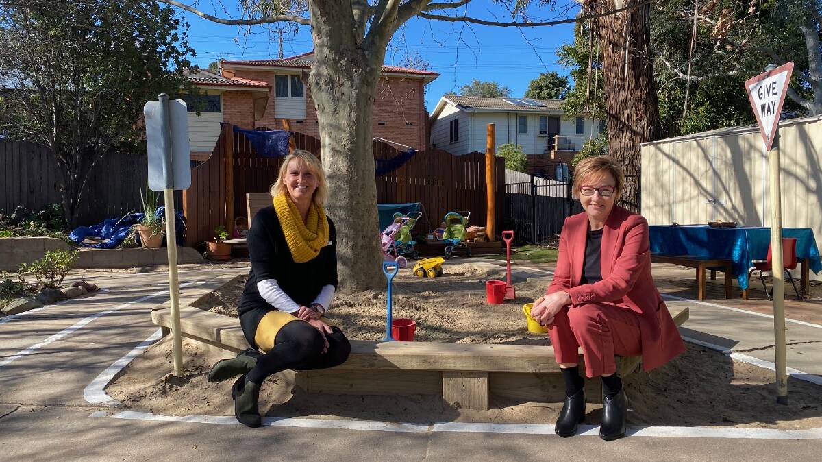 EARLY CHILDHOOD CHAT: Bega Preschool director Anne-Maree Carroll meets Shadow Minister for Early Childhood Learning Jodie Harrison when she visits Bega on Tuesday. 