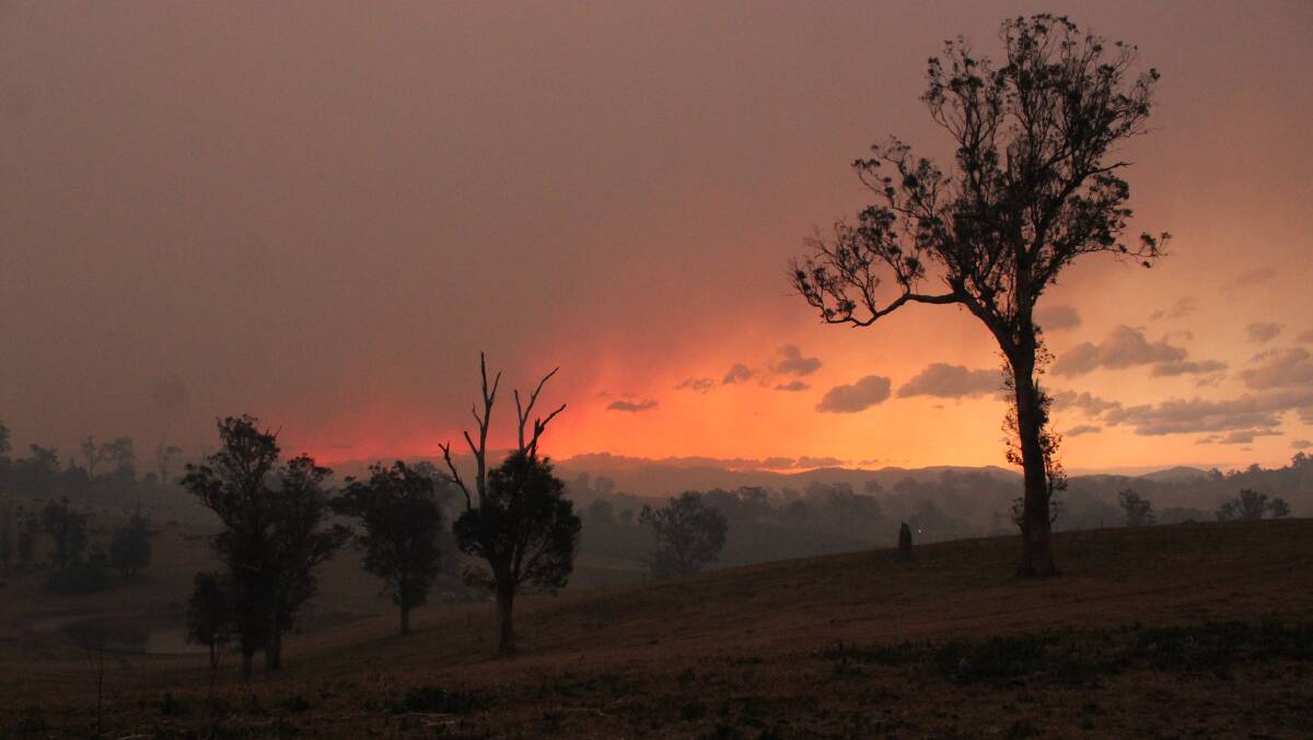 This photo was taken from Stony Creek, looking towards the bushfire outside Bemboka in August 2018. Picture: Albert McKnight 