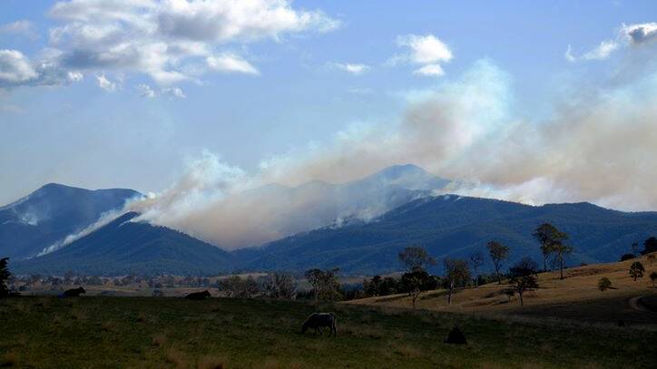 The view of the bushfire on Tuesday. Picture: Rachel Helmreich