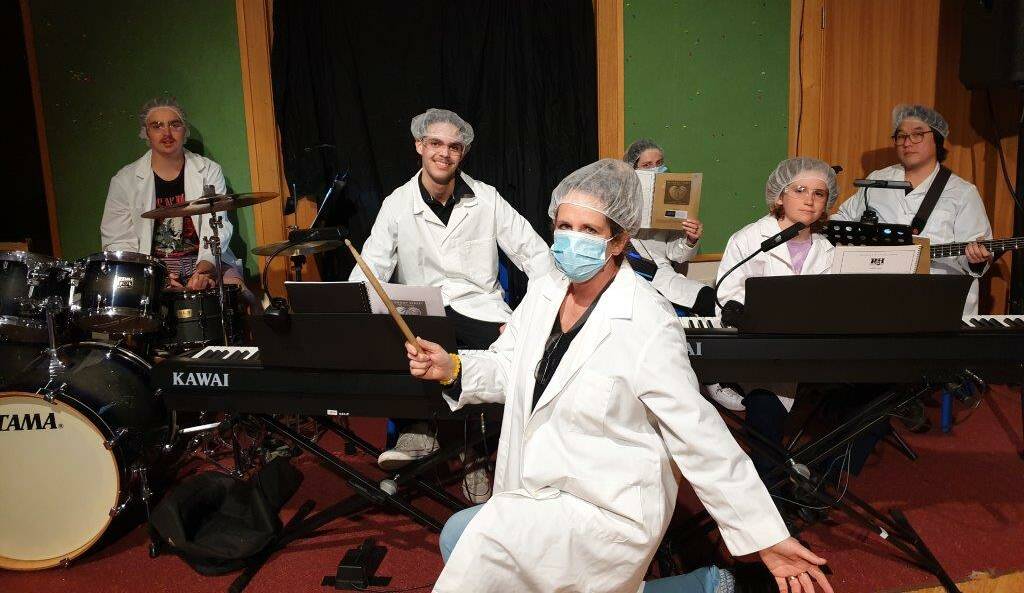READY TO PERFORM: Bat Soup's band Jake, Hunter, Erik, Monte, Myoung and Candy rehearse for the show. Picture: Supplied 