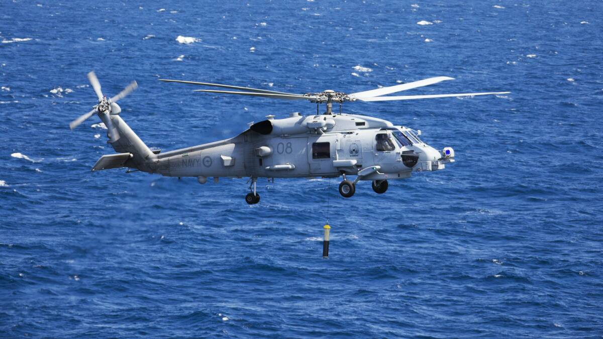 One of the Royal Australian Navy's MH-60 Romeo Seahawk helicopters.

