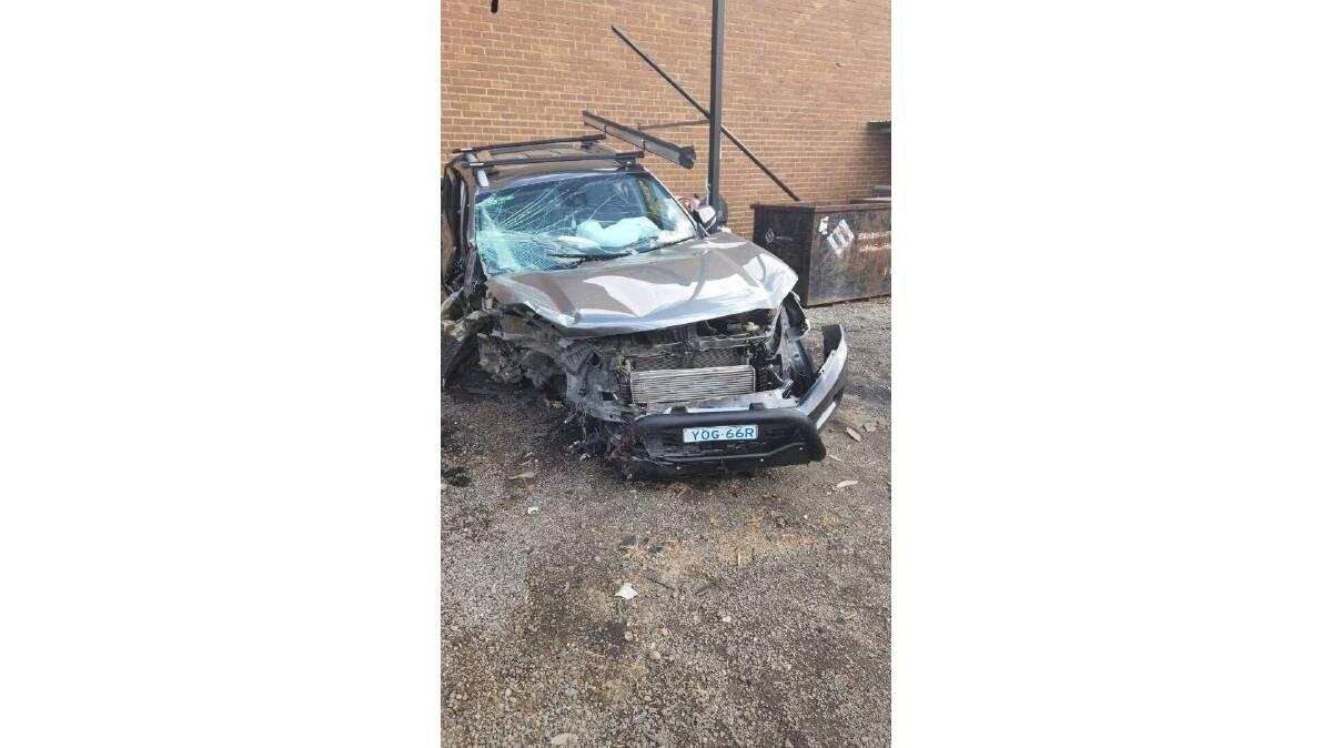 Damage to the vehicle Samantha White was in after the crash. Picture supplied